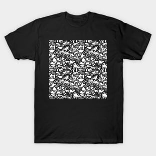 Black and White Bee Fashion Print T-Shirt